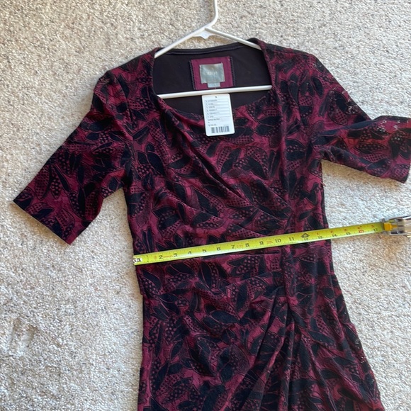 🆕MAEVE ANTHROPOLOGIE Wine Lace Elegant Velvet Dress - Picture 16 of 16